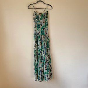 Abstract print maxi sundress with sequin detail